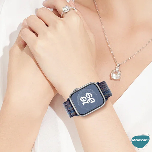 Microsonic Apple Watch SE 3 40mm Kordon Terra Strand Pembe