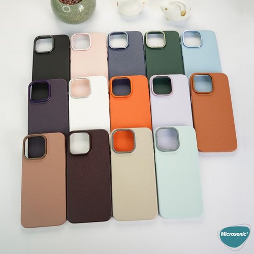 Microsonic Apple iPhone 14 Pro Kılıf Metalist Leather Turuncu