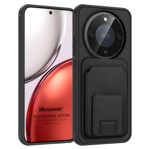Microsonic Honor Magic 8 Lite Kılıf PocketPro Litchi Siyah