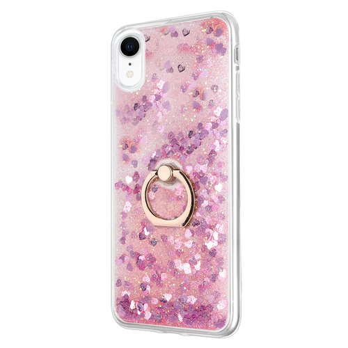 Microsonic Apple iPhone XR Kılıf Glitter Liquid Holder Pembe