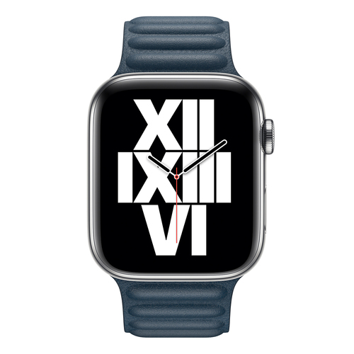 Microsonic Apple Watch Series 11 46mm Kordon Leather Link Band Lacivert