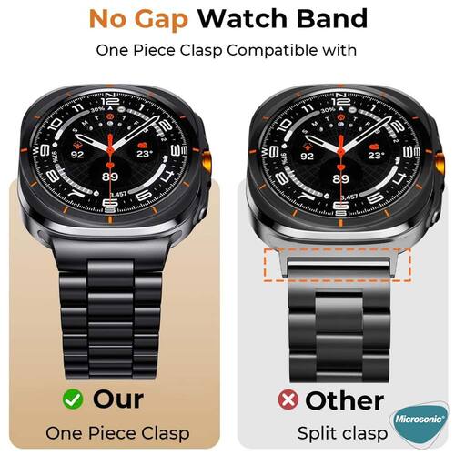 Microsonic Samsung Galaxy Watch 8 Classic 46mm Metal Stainless Steel Kordon Gold