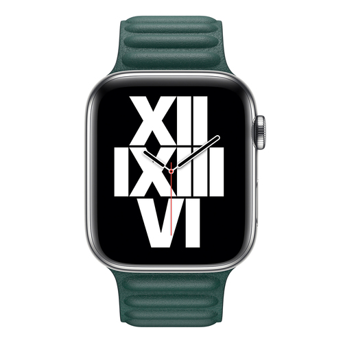 Microsonic Apple Watch Series 11 46mm Kordon Leather Link Band Koyu Yeşil
