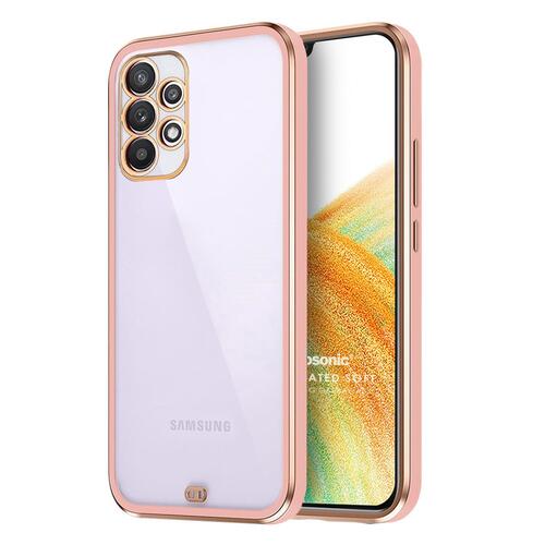 Microsonic Samsung Galaxy A33 5G Kılıf Laser Plated Soft Pembe