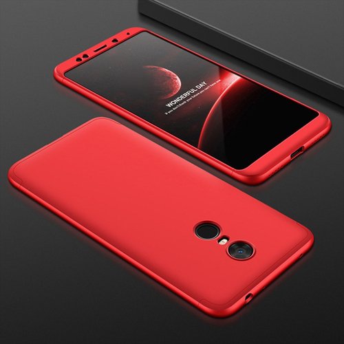 Microsonic Xiaomi Redmi 5 Plus Kılıf Double Dip 360 Protective Kırmızı