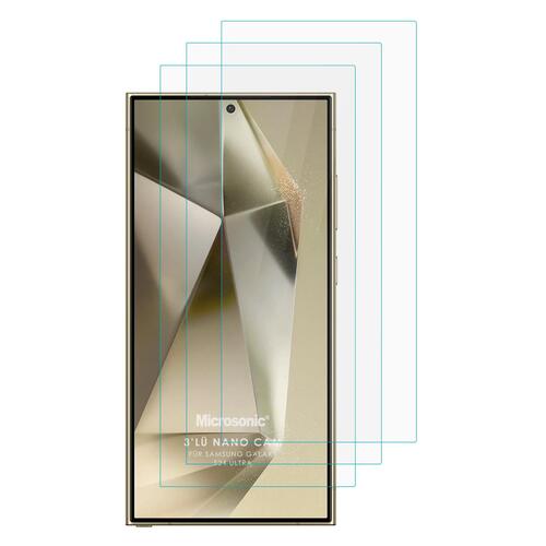 Microsonic Samsung Galaxy S25 Ultra Screen Protector Nano Glass Cam Ekran Koruyucu (3`lü Paket)
