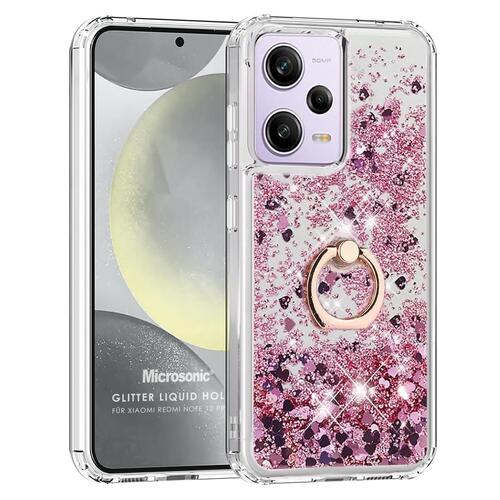 Microsonic Xiaomi Redmi Note 12 Pro 5G Kılıf Glitter Liquid Holder Pembe