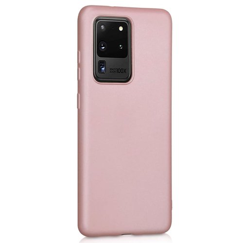 Microsonic Matte Silicone Samsung Galaxy S20 Ultra Kılıf Rose Gold