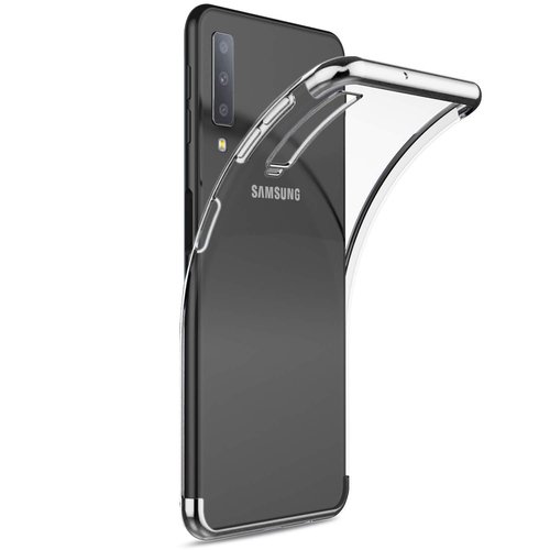 Microsonic Samsung Galaxy A7 2018 Kılıf Skyfall Transparent Clear Gümüş