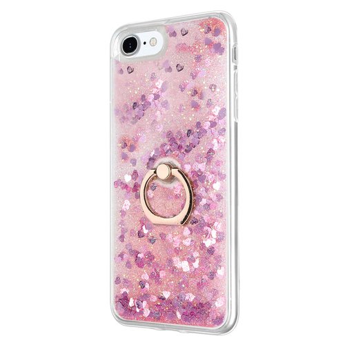 Microsonic Apple iPhone 8 Kılıf Glitter Liquid Holder Pembe