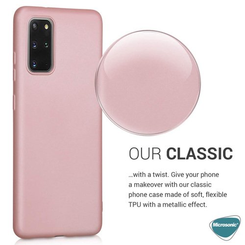 Microsonic Matte Silicone Samsung Galaxy S20 Plus Kılıf Rose Gold