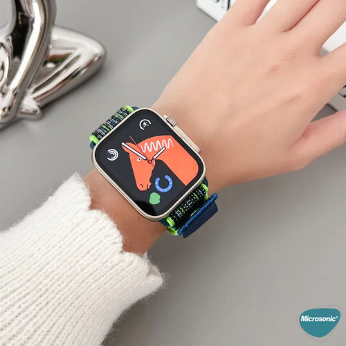 Microsonic Apple Watch SE 3 40mm Kordon Terra Strand Koyu Yeşil