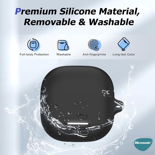 Microsonic Anker Soundcore Liberty 4 NC Kılıf Askılı Mat Silikon Siyah