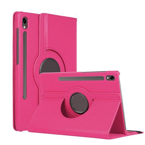 Microsonic Samsung Galaxy Tab S10 FE Kılıf 360 Rotating Stand Deri Koyu Pembe