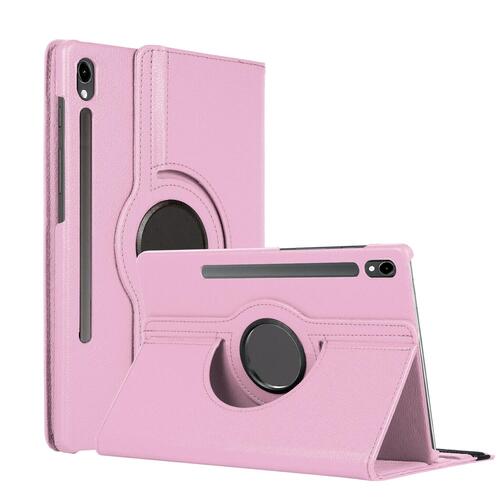 Microsonic Samsung Galaxy Tab S10 FE Kılıf 360 Rotating Stand Deri Açık Pembe