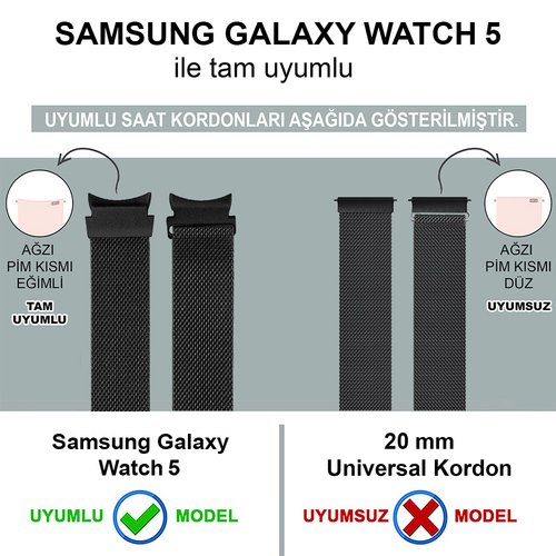 Microsonic Samsung Galaxy Watch 5 Pro 45mm Kordon Milano Loop Siyah