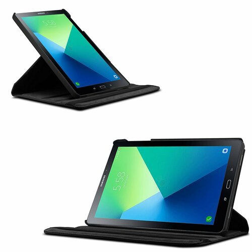 Microsonic Samsung Galaxy Tab A 10.1'' P580 Kılıf 360 Rotating Stand Deri Siyah