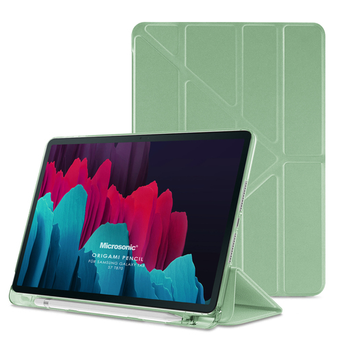 Microsonic Samsung Galaxy Tab S10 FE Kılıf Origami Pencil Açık Yeşil