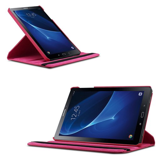 Microsonic Samsung Galaxy Tab A 10.1'' T580 Kılıf 360 Rotating Stand Deri Pembe