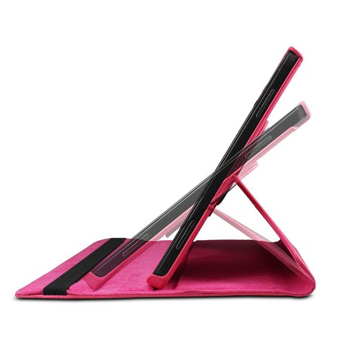 Microsonic Samsung Galaxy Tab A 10.1'' T580 Kılıf 360 Rotating Stand Deri Pembe