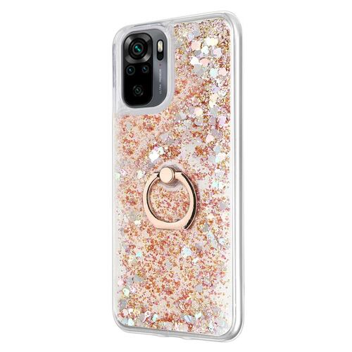 Microsonic Xiaomi Redmi Note 10 Kılıf Glitter Liquid Holder Gold