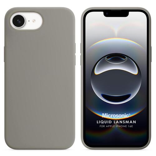 Microsonic Apple iPhone 16e Kılıf Liquid Lansman Silikon Taş Gri
