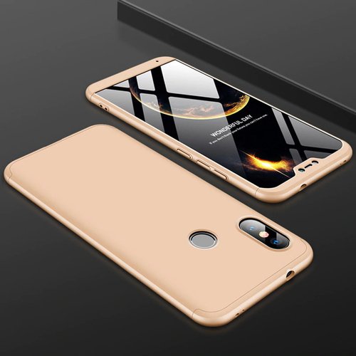 Microsonic Xiaomi Mi A2 Lite Kılıf Double Dip 360 Protective Gold