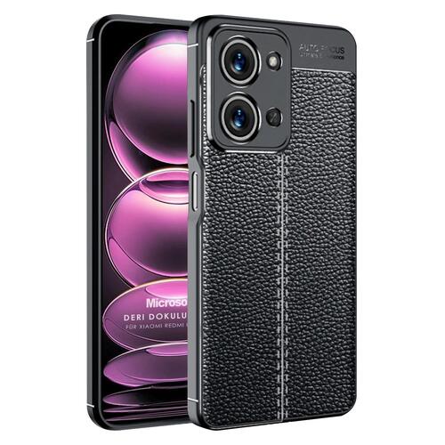 Microsonic Xiaomi Redmi 15C Kılıf Deri Dokulu Silikon Siyah