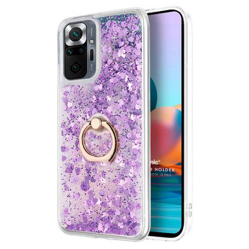 Microsonic Xiaomi Redmi Note 10 Pro Kılıf Glitter Liquid Holder Mor