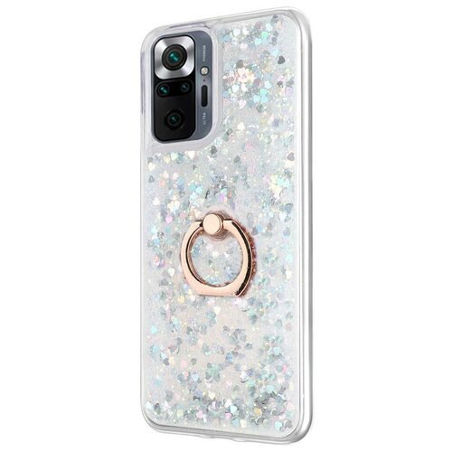 Microsonic Xiaomi Redmi Note 10 Pro Kılıf Glitter Liquid Holder Gümüş