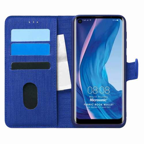 Microsonic Reeder P13 Blue Max Pro Kılıf Fabric Book Wallet Lacivert