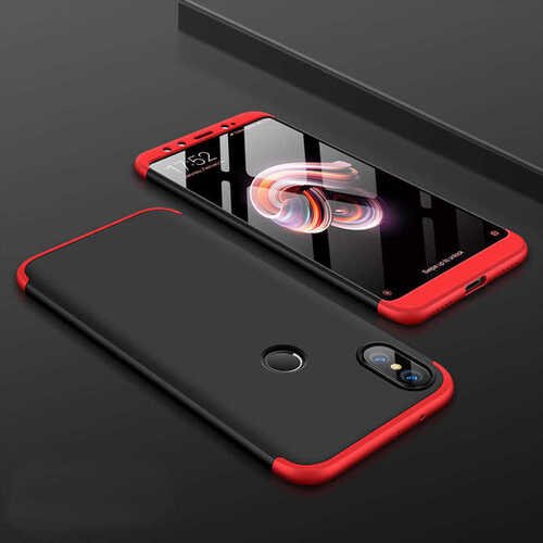 Microsonic Xiaomi Mi 8 SE Kılıf Double Dip 360 Protective Siyah Kırmızı