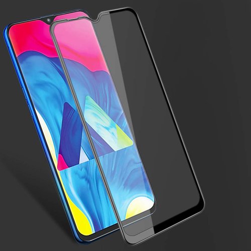 Microsonic Samsung Galaxy M10s Tam Kaplayan Temperli Cam Ekran Koruyucu Siyah