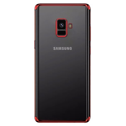 Microsonic Samsung Galaxy A8 2018 Kılıf Skyfall Transparent Clear Kırmızı