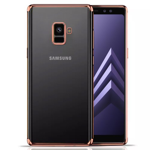 Microsonic Samsung Galaxy A8 2018 Kılıf Skyfall Transparent Clear Rose Gold