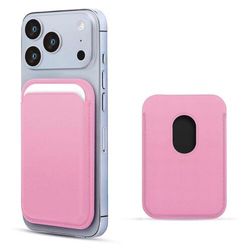 Microsonic Apple iPhone 17 Pro Max Leather Wallet MagSafe Pembe