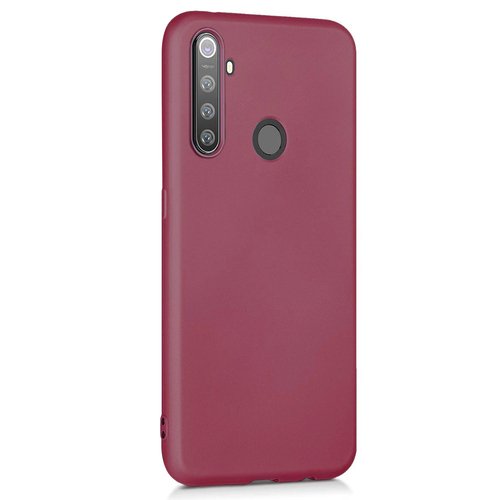 Microsonic Matte Silicone Realme 5 Pro Kılıf Mor