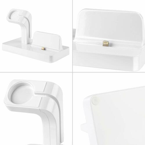 Microsonic Apple Watch ve Lightning 2 in 1 Masaüstü Şarj Standı Dock Beyaz