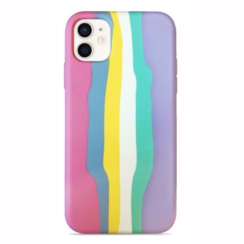 Microsonic Apple iPhone 12 Kılıf Painted Rainbow Pattern Renkli