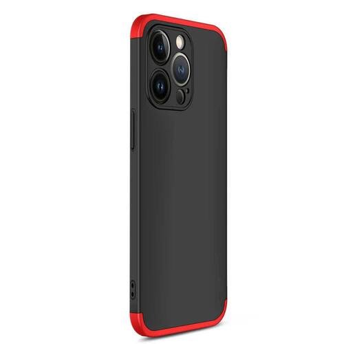 Microsonic Apple iPhone 13 Pro Kılıf Double Dip 360 Protective Siyah Kırmızı