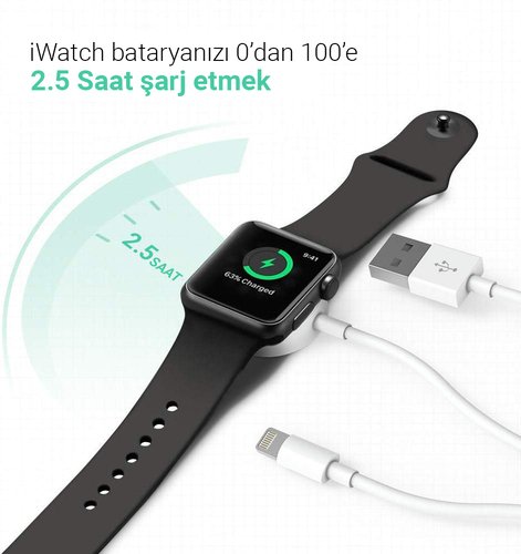 Microsonic Apple Watch ve Lightning 2 in 1 Masaüstü Manyetik Şarj Kablosu Beyaz