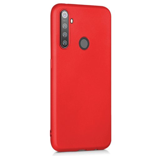 Microsonic Matte Silicone Realme 5 Pro Kılıf Kırmızı