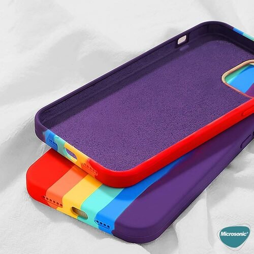 Microsonic Apple iPhone 12 Kılıf Painted Rainbow Pattern Pride Edition