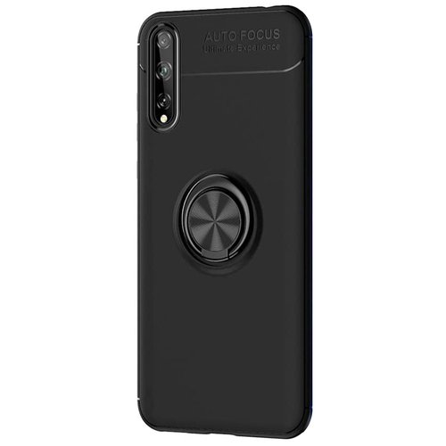 Microsonic Huawei Y8P Kılıf Kickstand Ring Holder Siyah