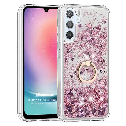 Microsonic Samsung Galaxy A05s Kılıf Glitter Liquid Holder Pembe