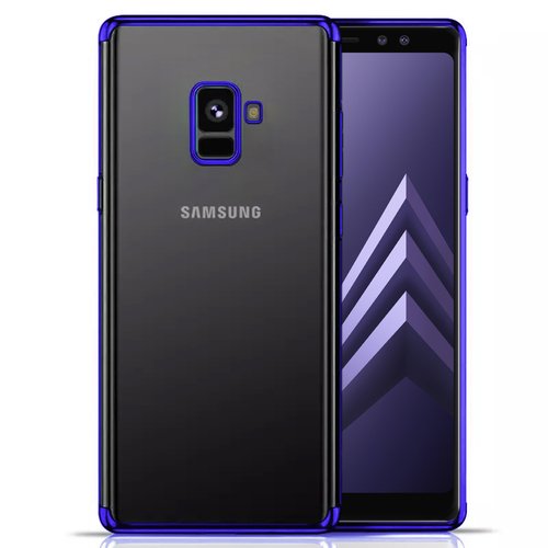 Microsonic Samsung Galaxy A8 Plus 2018 Kılıf Skyfall Transparent Clear Mavi