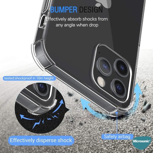 Microsonic Apple iPhone 12 Pro Kılıf Shock Absorbing Şeffaf