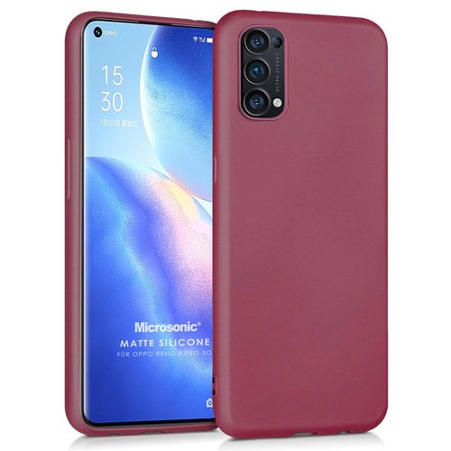 Microsonic Matte Silicone Oppo Reno 5 Pro 5G Kılıf Mor