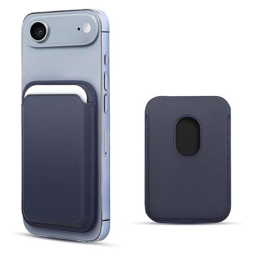 Microsonic Apple iPhone 17 Air Leather Wallet MagSafe Lacivert