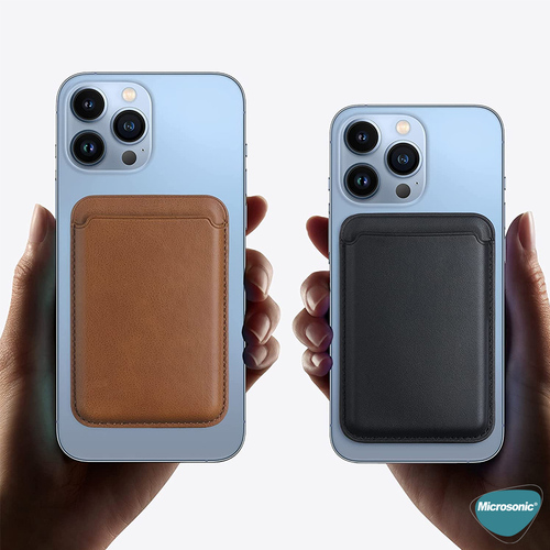 Microsonic Apple iPhone 17 Air Leather Wallet MagSafe Koyu Yeşil